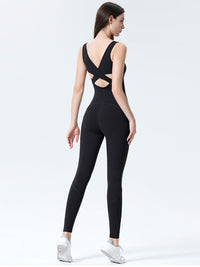 Cross Back Design Non-Sleeved Unitard