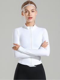 Vestes de sport coupe slim à fermeture éclair pour femmes