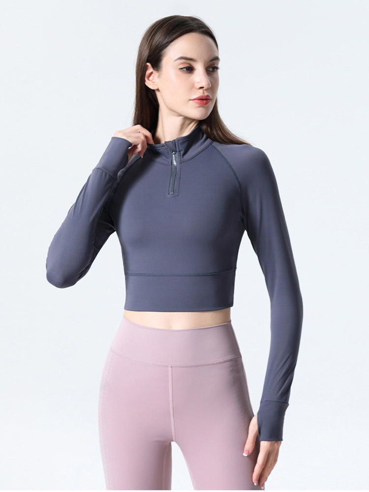 Women's Slim Fit Half Zip Sports Top