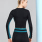 Long Sleeve Sports Crop Top with Underarm Contrast Stripe