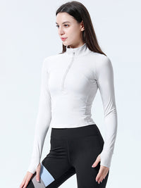 Dames Slim Fit Half Zip Sporttop