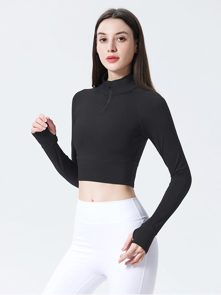 Dames Slim Fit Half Zip Sporttop