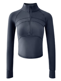 Haut de sport coupe slim à demi-zip pour femmes