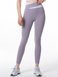 High Waist Contrast Patch Detail Yoga Pants