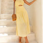 Yellow Tie Back Strapless Halter Maxi Summer Sundress