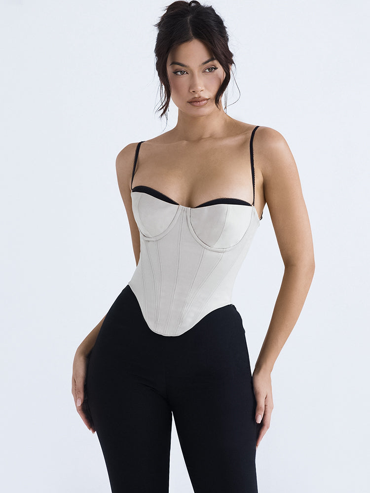 Women Spaghetti Strap Corset Crop Top