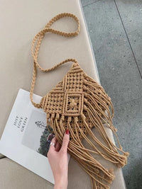 Mini sac à main en Crochet à franges pour femmes, sac de plage fait à la main, mode coréenne, vacances d'été