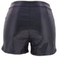 Black High Waist Decorative Zipper Faux Leather Shorts - Thingy-London