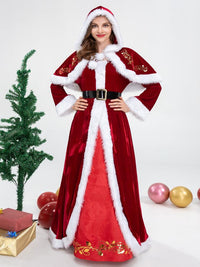 Embroidered Velvet Christmas Gown