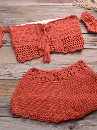 Handmade Crochet Bikini Set Women  Fitness Swimwear Sexy Beach Suits Vintage Holiday Swimsuit