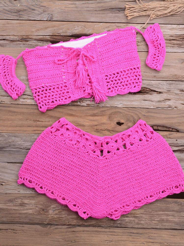 Handmade Crochet Bikini Set Women  Fitness Swimwear Sexy Beach Suits Vintage Holiday Swimsuit