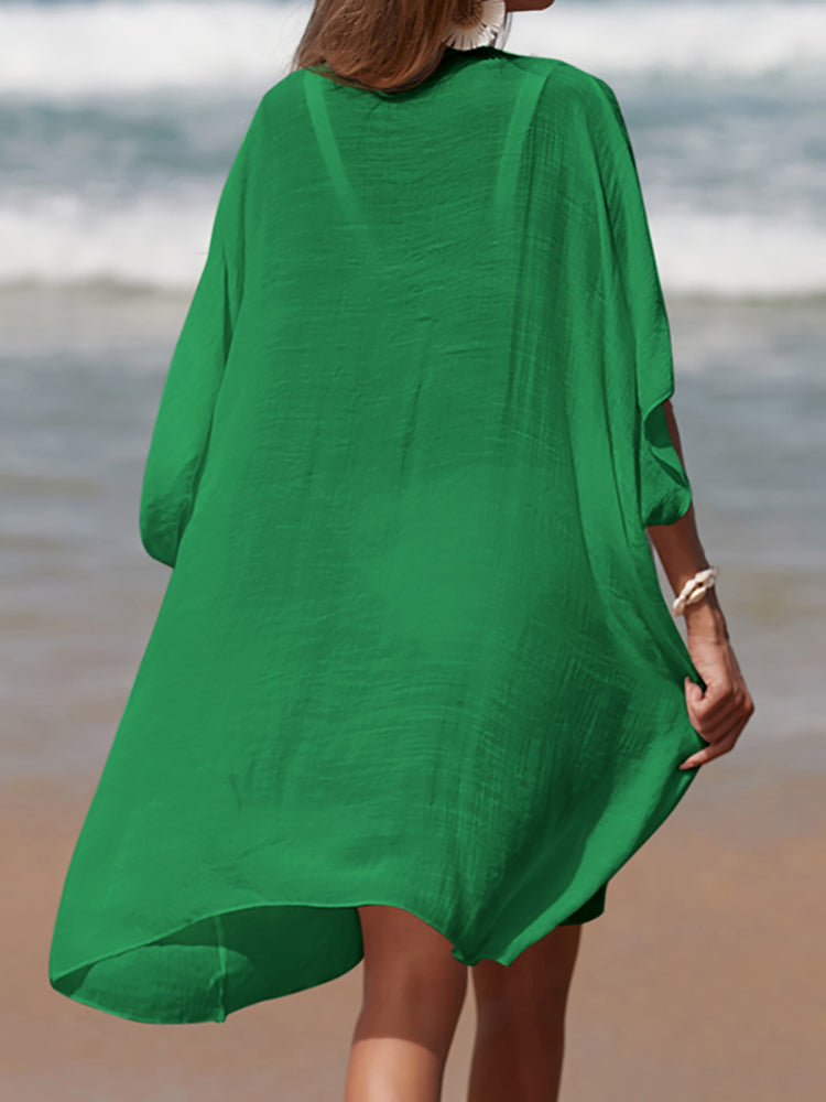 Handmade Beach Sarong Patchwork Swimsuit Cover Up Summer New Sexy Boho Swimsuit Women See Through Short Dress