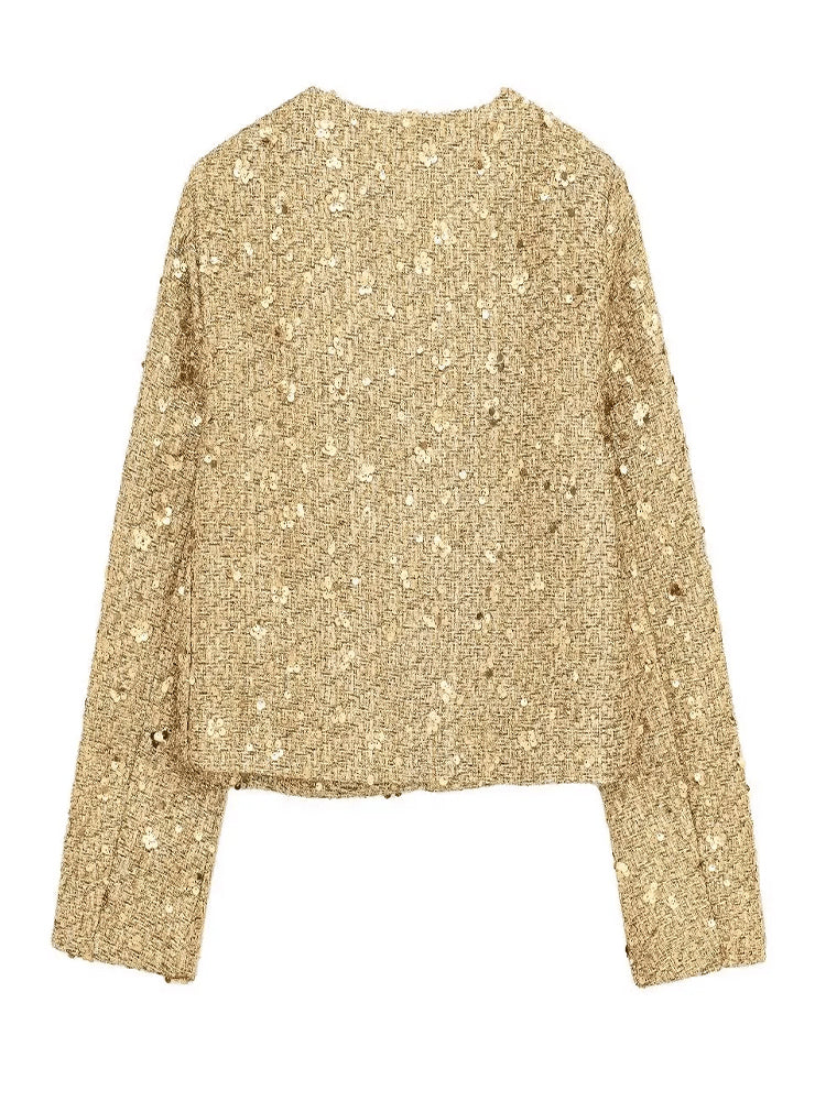 Women's Sequined Long Sleeve Jacket