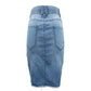 Mid Blue Washed Denim 4 Pockets Mini Wrap Hip Skirt