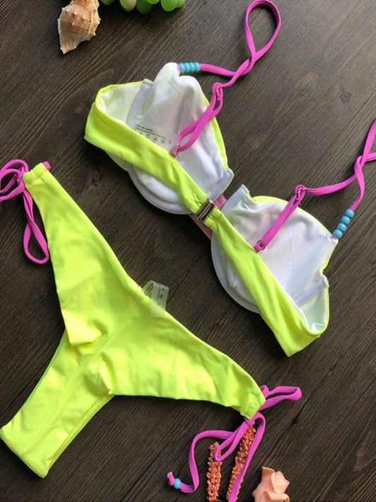Summer Push Up Fitness Bikini Sets Slim Bathing Suit Bikinis