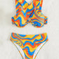 Sexy Stripe Printed Halter Two Pieces Bikini - Thingy-London