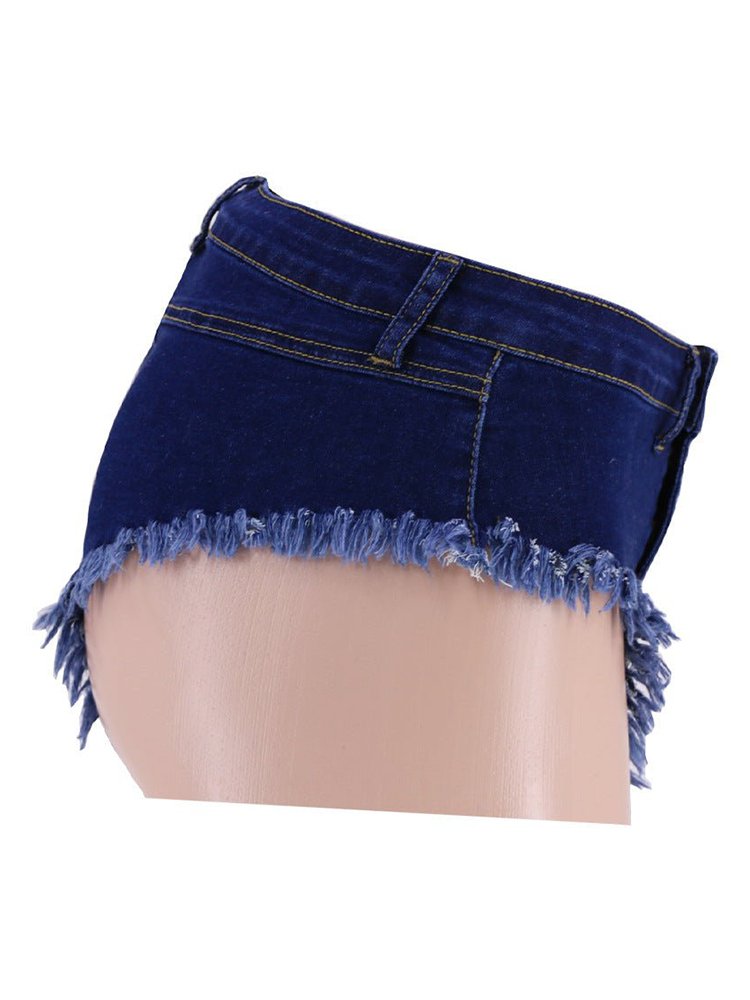 Sexy Washed High Waist Decorative Button Denim Shorts - Thingy-London