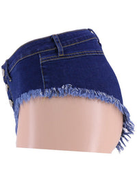 Sexy Washed High Waist Decorative Button Denim Shorts - Thingy-London