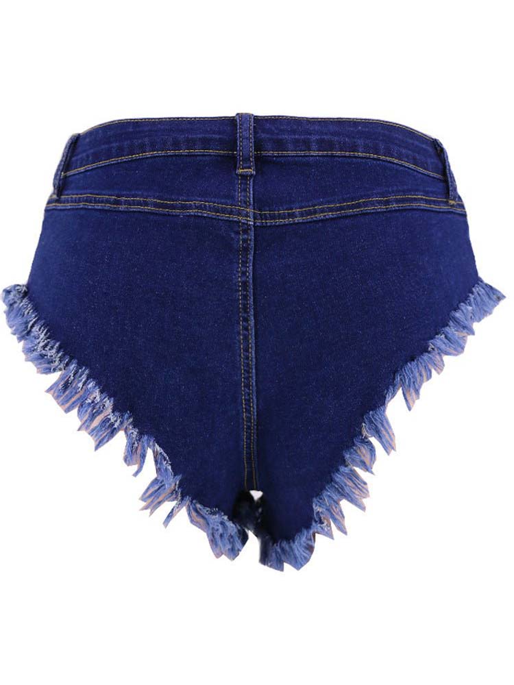 Sexy Washed High Waist Decorative Button Denim Shorts - Thingy-London