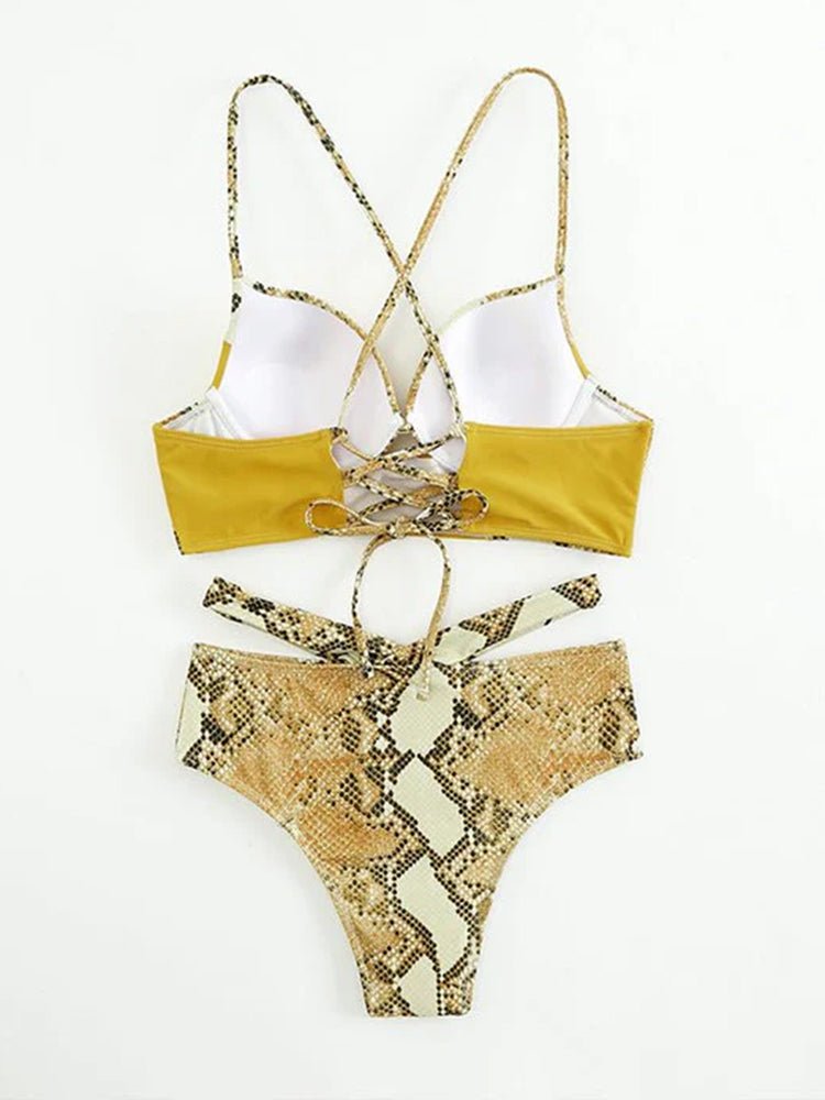 Snake-printed Two pieces Bikini Set - Thingy-London