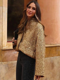 Women's Sequined Bomber Jacket