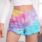 Washed Tie-Dye Ripped Denim Shorts - Thingy-London