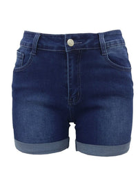 Washed Turn Up Hem Denim Shorts - Thingy-London