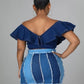 Women's Fashion Decrotive Joint Seam Raw Hem Denim Skirt - Thingy-London