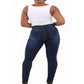 Women's Fashion High Elastic Hip Lift Ripped Jeans