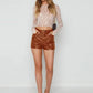Women's Fashion High Waist Faux Leather Shorts - Thingy-London