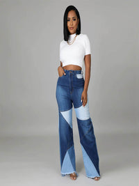 Women's Fashion High-Waist Tight Hip Flared Jeans