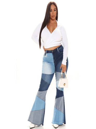 Damesmode Hoge taille strakke heup flared jeans