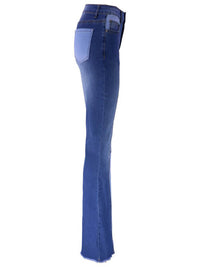 Women's Fashion High-Waist Tight Hip Flared Jeans