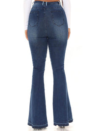 Women's Fashion High-Waist Tight Hip Flared Jeans