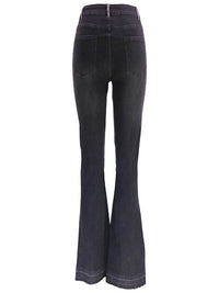 Women's Fashion High-Waist Tight Hip Flared Jeans