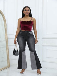 Women's Fashion High-Waist Tight Hip Flared Jeans