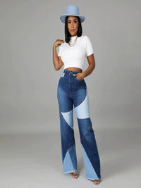 Women's Fashion High-Waist Tight Hip Flared Jeans