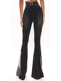 Women's Fashion High-Waist Tight Hip Flared Jeans