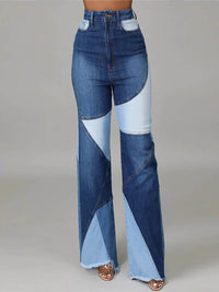 Women's Fashion High-Waist Tight Hip Flared Jeans