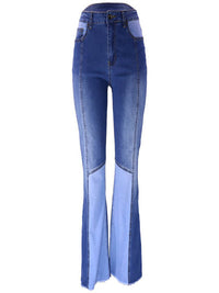 Women's Fashion High-Waist Tight Hip Flared Jeans