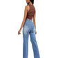 Damen Jeans mit unregelmäßigem Schnitt und mittlerer Taille