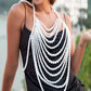 Pearl Body Chain Necklace Adjustable Size Pearl Shoulder Chain