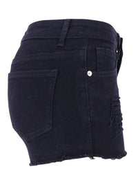 Bleach Washed Raw Edge Denim Shorts - Thingy-London