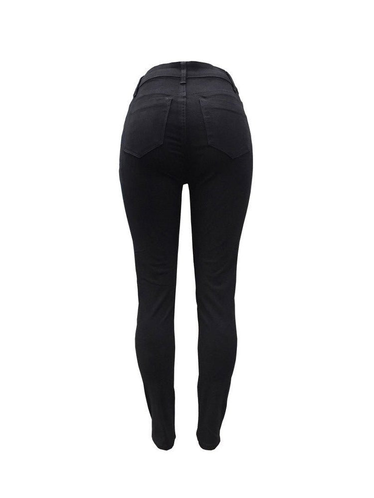 Female Black pearl Super Stretch Denim Skinny Jeans - Thingy-London