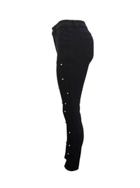 Female Black pearl Super Stretch Denim Skinny Jeans - Thingy-London