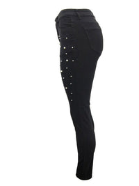 Female Black pearl Super Stretch Denim Skinny Jeans - Thingy-London