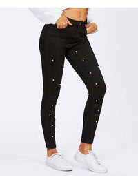 Female Black pearl Super Stretch Denim Skinny Jeans - Thingy-London