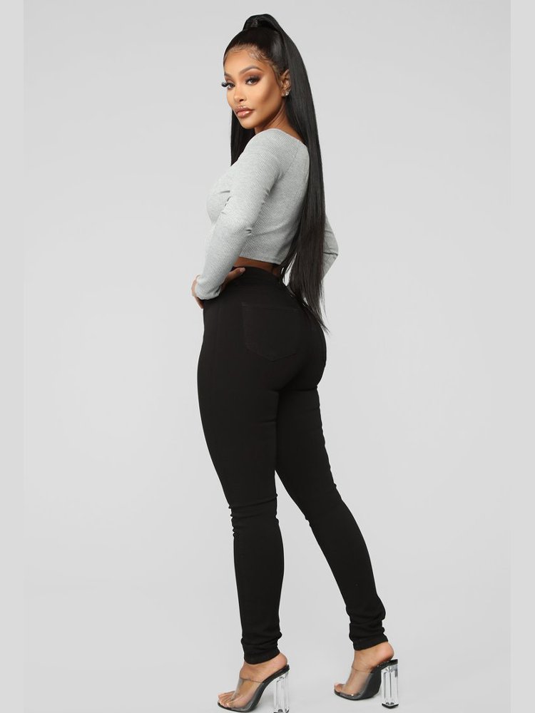 Fit Spandex High-waisted Hip-lifting Jeans - Thingy-London