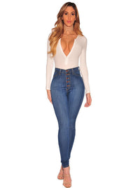 Fit Spandex High-waisted Hip-lifting Jeans - Thingy-London