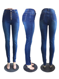 Fit Spandex High-waisted Hip-lifting Jeans - Thingy-London